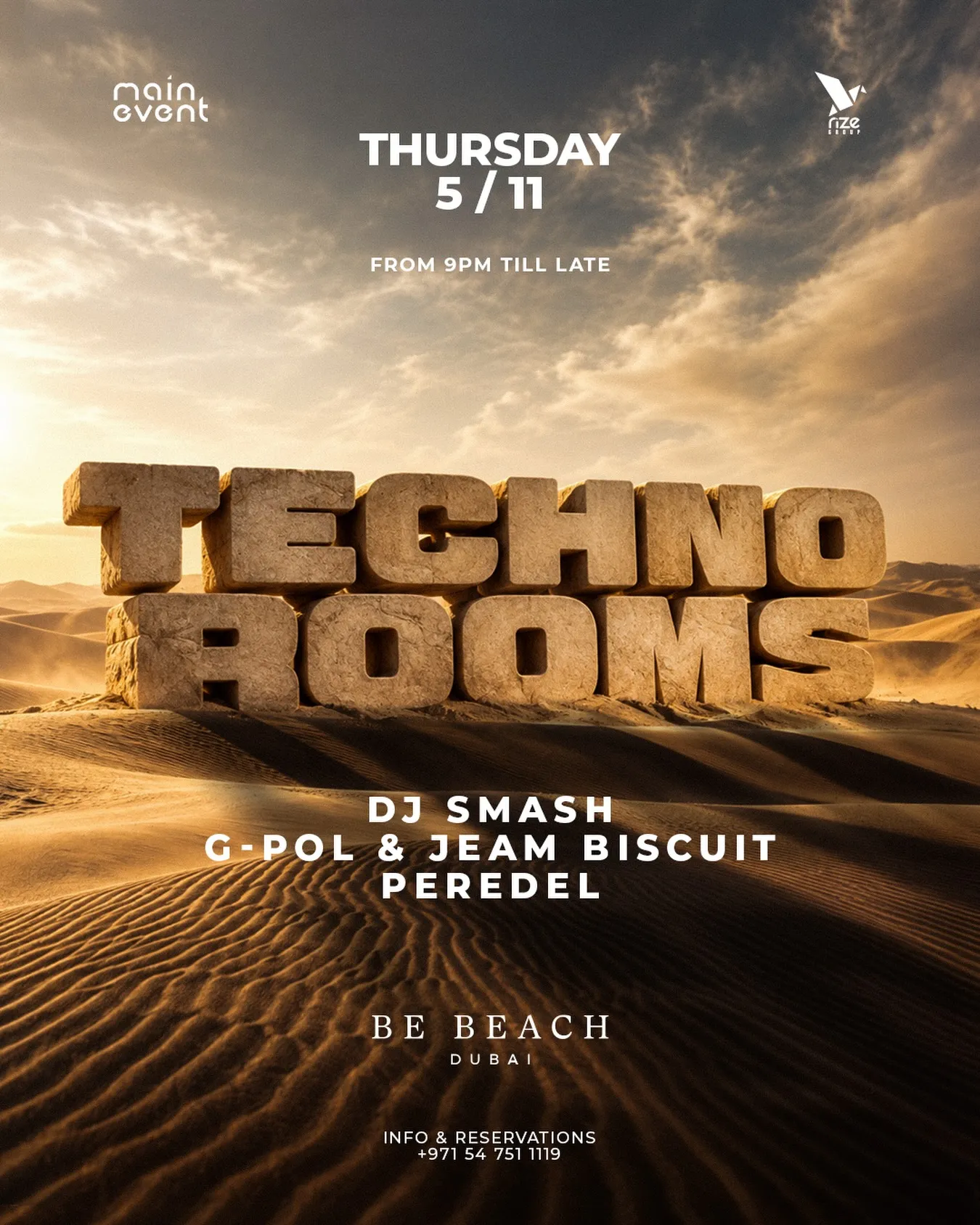 Techno Rooms at Be Beach official poster