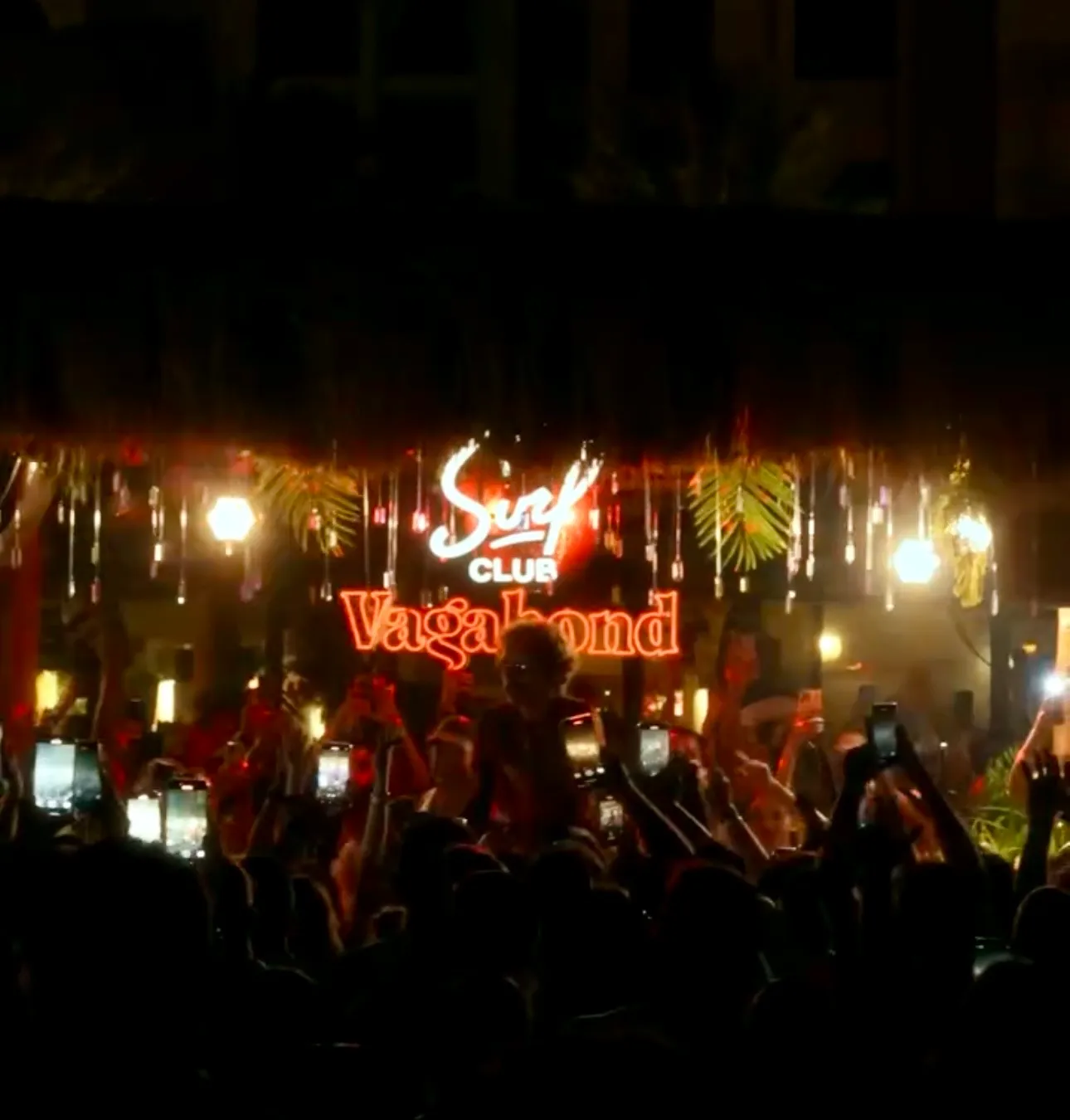 Surf Club-branded stage during an earlier night