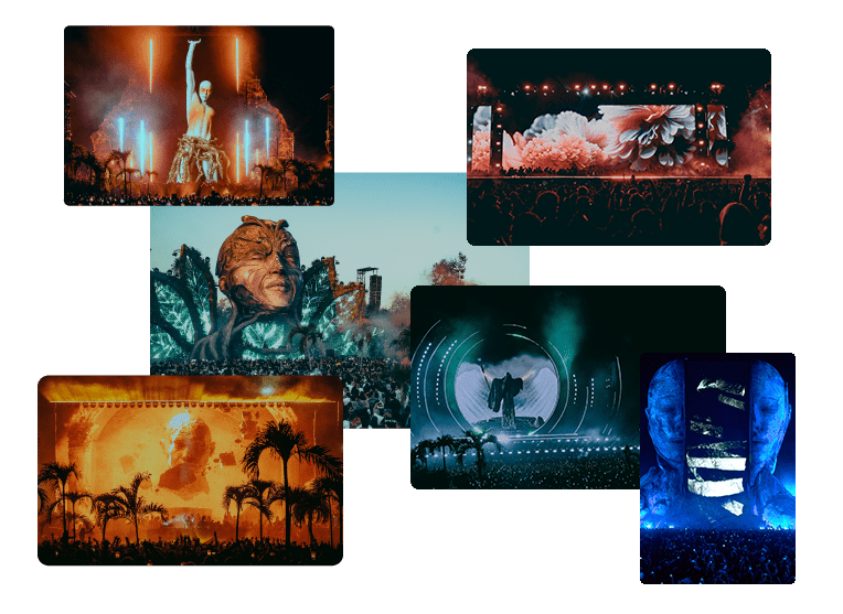 Official Zamna Tulum montage showing stage installations and crowds at previous editions