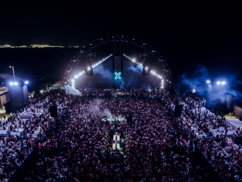 Aerial view of an earlier Ushuaïa Dubai Harbour event