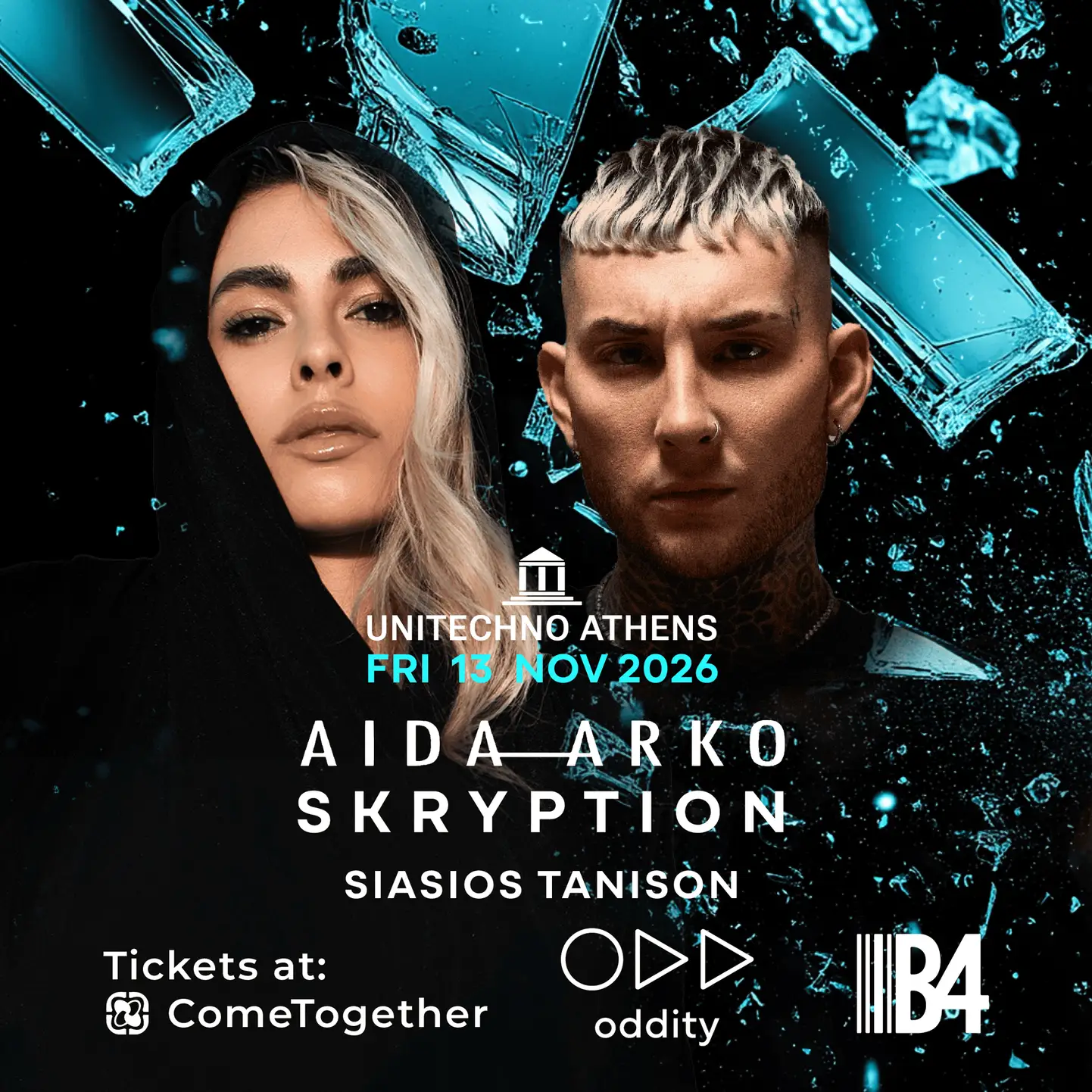 UNITECHNO W/ Aida Arko & Skryption event poster